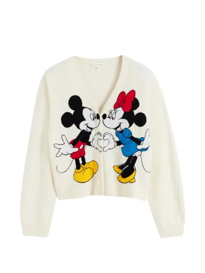 Chinti & Parker X Disney Mickey Heart's Minnie Cardigan In Yellow