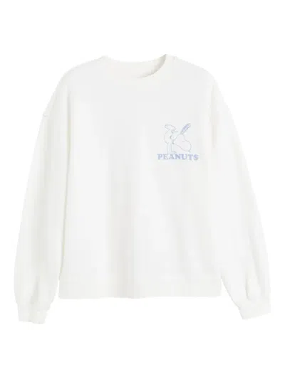 Chinti & Parker Peanuts Athletics Graphic Cotton Sweatshirt In White