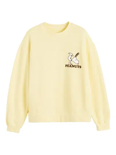 Chinti & Parker Peanuts Athletics Graphic Cotton Sweatshirt In Yellow