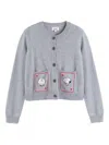 Chinti & Parker X Peanuts Button-up Cardigan In Gray