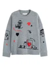 Chinti & Parker X Peanuts Crew-neck Sweater In Gray