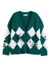 Chinti & Parker Wool Cashmere Peanuts Poker Cardigan In Green