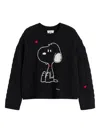 Chinti & Parker X Peanuts Snoopy-motif Cable-knit Sweater In Black