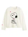 Chinti & Parker X Peanuts Snoopy-motif Cable-knit Sweater In White