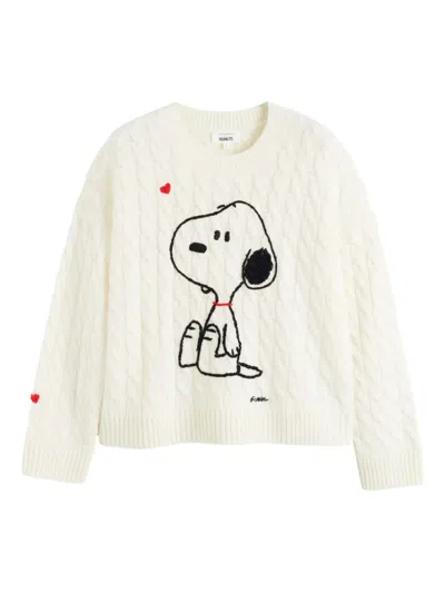CHINTI & PARKER X PEANUTS SNOOPY-MOTIF CABLE-KNIT SWEATER