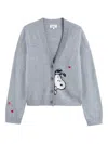 Chinti & Parker Wool Cashmere Snoopy Peek Cardigan In Gray