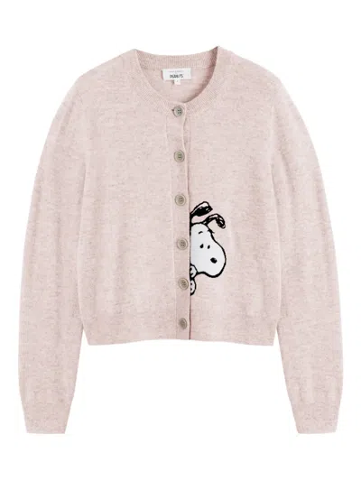 Chinti & Parker X Peanuts Snoopy Peekabow Cardigan In Pink