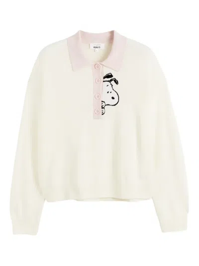Chinti & Parker X Peanuts Snoopy Peekabow Polo Shirt In Pink