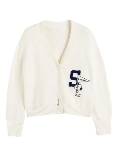 Chinti & Parker X Peanuts Snoopy Varsity Cardigan In Neutral