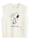 Chinti & Parker X Snoopy 75th Anniversary Sleeveless Vest In White