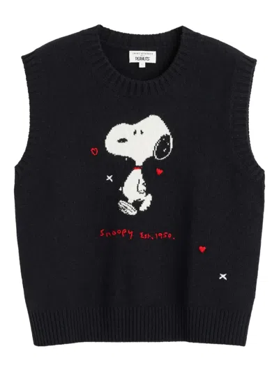 Chinti & Parker X Snoopy 75th Anniversary Vest In Black