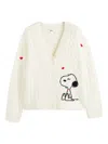 Chinti & Parker X Snoopy Peanuts Cable-knit Cardigan In Neutral