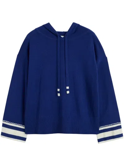 Chinti & Parker Ahoy! Knitted Hoodie In Blue