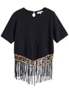Chinti & Parker Laura Whitmore Beaded Top In Black