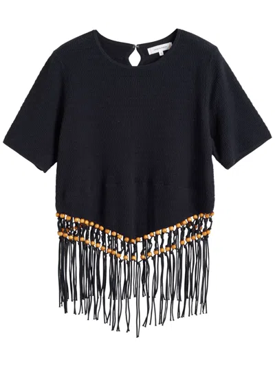 Chinti & Parker Beaded Blouse In Black