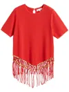 Chinti & Parker Terracotta Laura Whitmore Beaded Top In Red