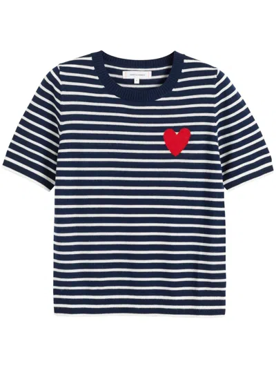 Chinti & Parker Breton Heart Sweater In Blue