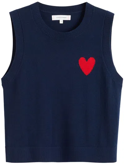Chinti & Parker Breton Heart Vest In Blue