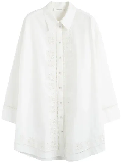Chinti & Parker Broderie-anglaise Shirt Dress In White