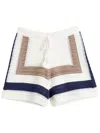 Chinti & Parker Capri Crochet Shorts In White