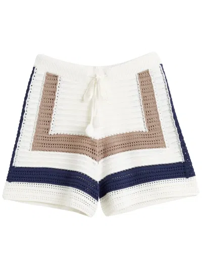 Chinti & Parker Capri Crochet Shorts In Navy