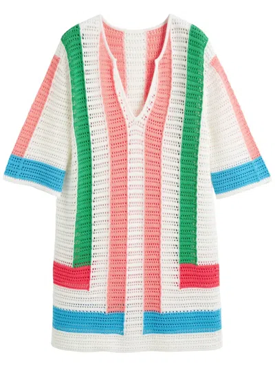 Chinti & Parker Cream Cotton Capri Dress In Multi
