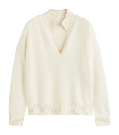 Chinti & Parker Cashmere Funnel-neck Sweater In Cream