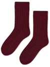 Shop Chinti & Parker Cashmere Ribbed Socks In Red