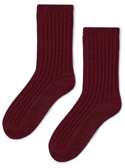 Chinti & Parker Cashmere Ribbed Socks In Red