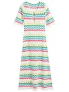 Chinti & Parker Cream Cotton Chevron Stitch Dress In Multi