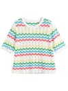 Chinti & Parker Cotton Chevron Stitch T-shirt In White