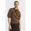 Chinti & Parker Bow-short Sleeve Top In Gold Lurex