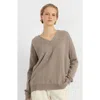 Chinti & Parker Cashmere V-neck Relaxed Sweater In Soft Truffle