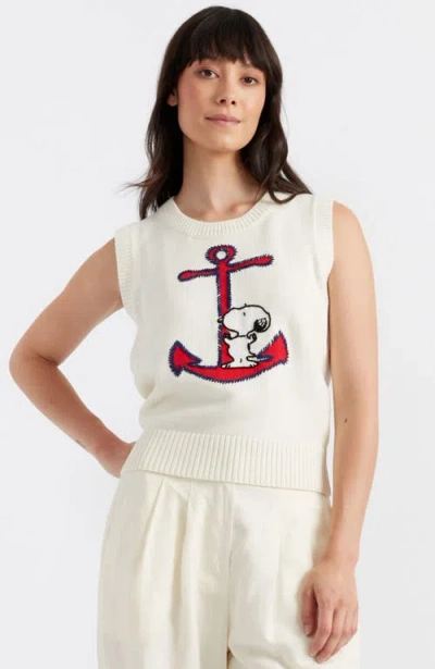 Chinti & Parker Snoopy-intarsia Top In Cream
