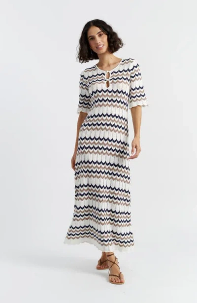 CHINTI & PARKER CHINTI & PARKER COTTON CHEVRON STITCH DRESS