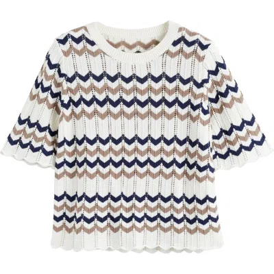 CHINTI & PARKER CHINTI & PARKER COTTON CHEVRON STITCH T-SHIRT