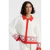 Chinti & Parker Crochet-knit Shirt In Cream-terracotta