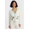 Chinti & Parker Cream Cotton Peanuts Racquet Club Cardigan
