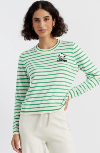 Chinti & Parker Cotton Peanuts Racquet Club Sweater In Green