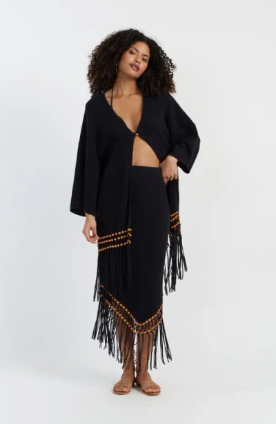 Chinti & Parker Laura Whitmore Beaded Kaftan Dress In Black