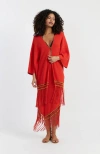 Chinti & Parker Terracotta Laura Whitmore Beaded Kaftan