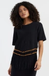 Chinti & Parker Laura Whitmore Beaded Top In Black