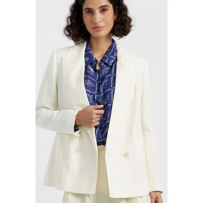 Chinti & Parker Linen Blend Blazer In Cream