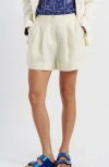 Chinti & Parker Linen Blend Wide Leg Shorts In Cream
