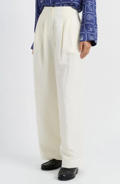 Chinti & Parker Linen Blend Wide Leg Trousers In Cream