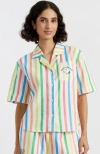 Chinti & Parker Linen-cotton Snoopy Stripe Shirt In Cream