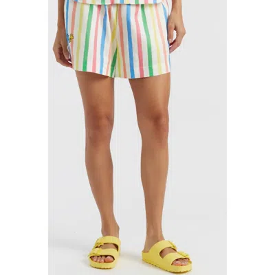 Chinti & Parker Women's Linen-cotton Snoopy Stripe Shorts In Cream