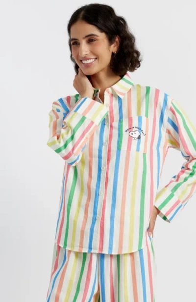 CHINTI & PARKER CHINTI & PARKER LINEN SNOOPY STRIPE SHIRT