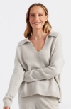 Chinti & Parker Pure Cashmere Summer Collared Sweater In Smokey Taupe