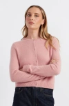 Chinti & Parker Pure Cashmere Summer Cropped Cardigan In Clay Pink